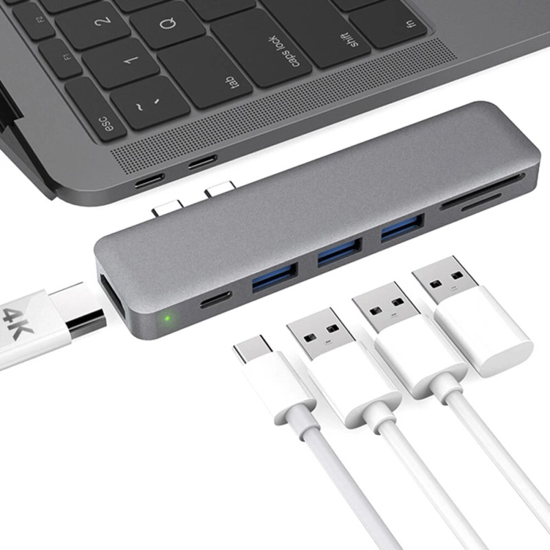dodocool 7 in 1 Aluminum USB-C Hub Thunderbolt 3 USB