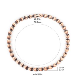 MagSølv Pure Copper Necklace for Women Men, Copper magnetic necklaces, Fashion Jewelry Gifts（20inch）