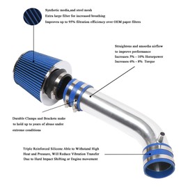 3 inch Intake Pipe Cold Air Intake with Filter Fit for 2003 2004 2005 2006 Infiniti FX35 G35 & Fit Nissan 350Z 3.5L V6 (Blue)