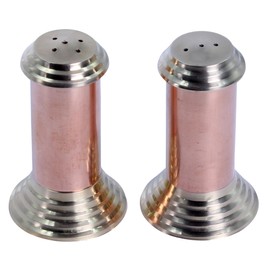 THE Unltd India Royal Brass Copper Salt and Pepper Shaker Set, Restaurant Style Tableware, Set of 2
