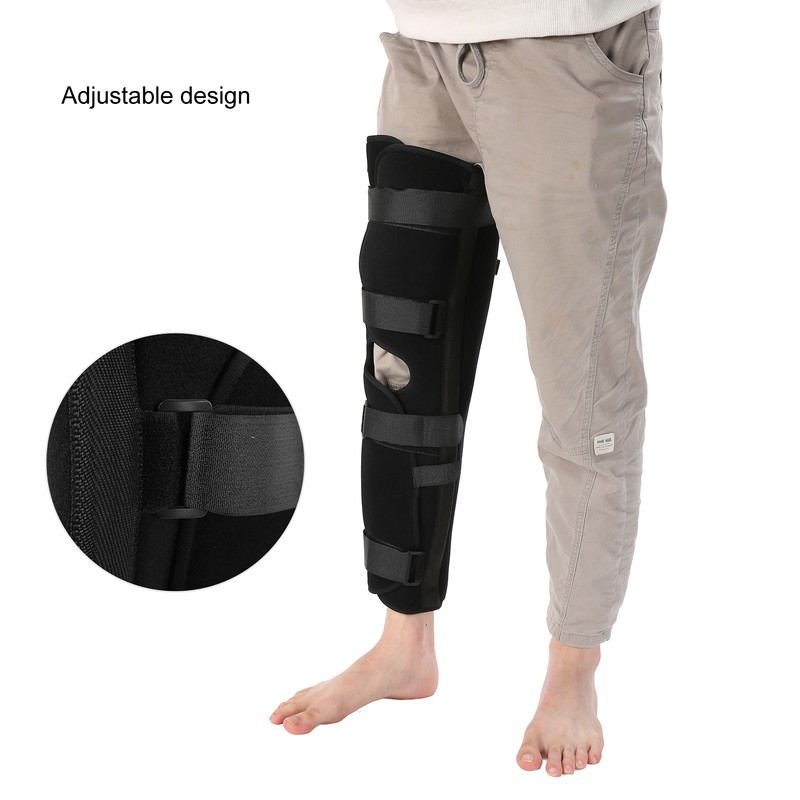 Knee Immobilizer One Piece Lightweight Steel Plate Supports Adjustable Comfortable