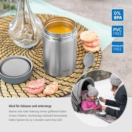 Reer Edelstahl-Warmhalte-Box PURE für Baby-Nahrung, 300 ml, silber 90408 W