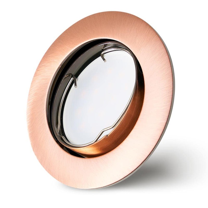 NCC-Licht Set of 6 Recessed Spotlights Brushed Copper Diameter 68