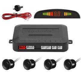 TKOOFN® Universal Car Wireless Summer Parking Aid Reversing Aid Car Parking Sensor System with 4 Sensors Radar Kit LED Display
