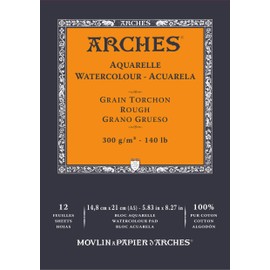 ARCHES A1795100 Block Enc 14.8 x 21 12H Watercolours 100% Thick 300 g White Natural White