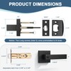KNOBWELL 1 Pack Door Handles with Lock and Key, Matte