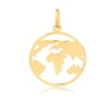14k Solid Yellow Gold World Map charm for Chain for