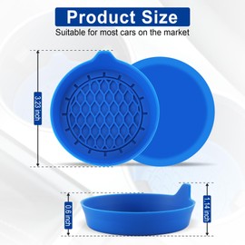 SINGARO Car Cup Holder Coaster, Silicone Cup Holder Insert, Universal Non-Slip Cup Holders, Car Accessories Interior for Women and Man 4 Pack Blue