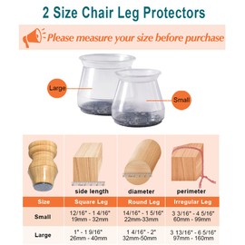 48Pcs Small Silicone Chair Leg Floor Protectors,Floor Protectors for Chairs,Chair Leg Protectors for Hardwood Floors,Chair Leg Caps Chair Leg Covers for Wooden Floors (Clear)