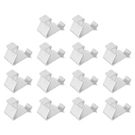 HARFINGTON 14pcs Cabinet Shelf Clips Steels Adjustable Shelf Bracket Clamp Metal Shelf Support Pins Shelf Clip Support Hardware Replacement Part for Metal and Wood Shelving, Silver