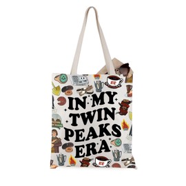 WCGXKO T Peaks Crime Tv Show Gift In My T Peaks Era Tote Bag 90s Tv Series Merchandise (Twin Tote CA)