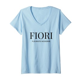 Womens Fiori Flowers modern fleuriste moderne fleuriste Italian V-Neck T-Shirt