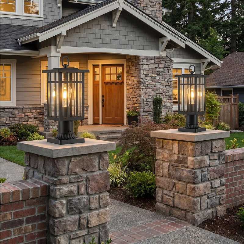 c cattleya Modern Outdoor Post Light with Pier Mount Base,