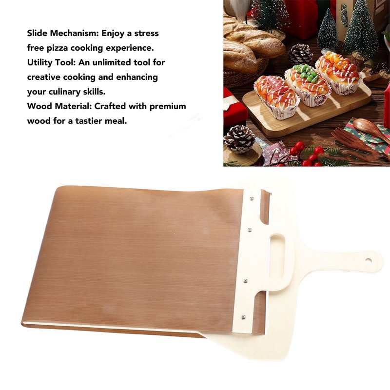 Sliding Pizza Peel Wood Shovel with Handle Light Weight Comfortable