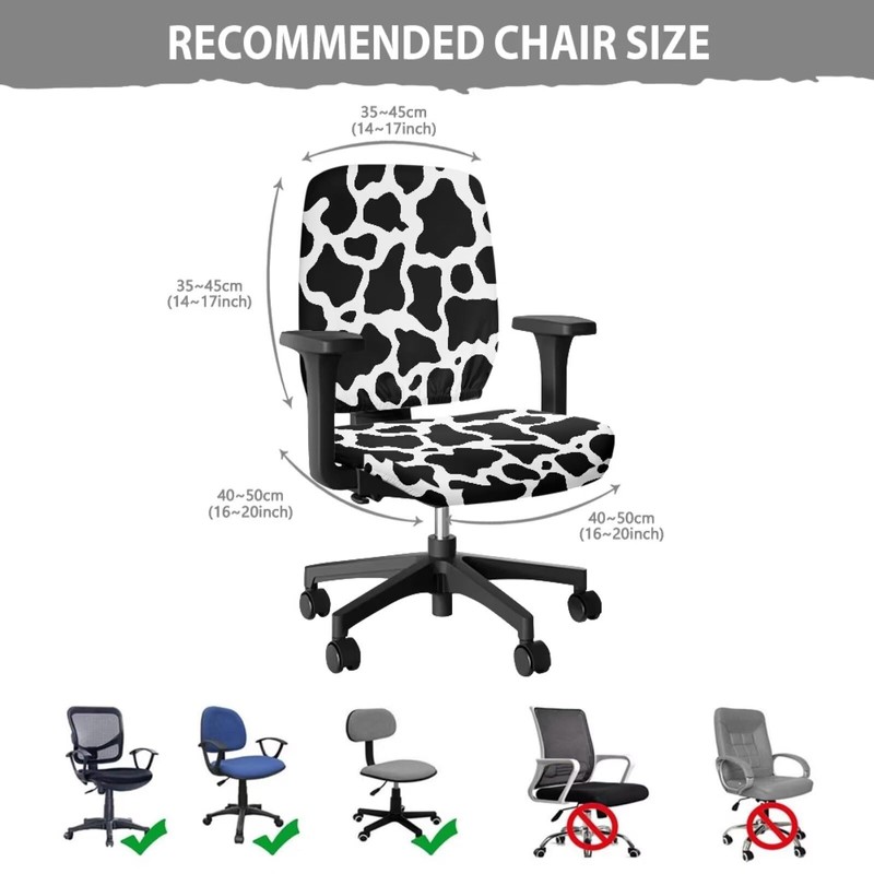 Talayituse Cow Pattern Office Computer Chair Seat Covers, Soft Stretch