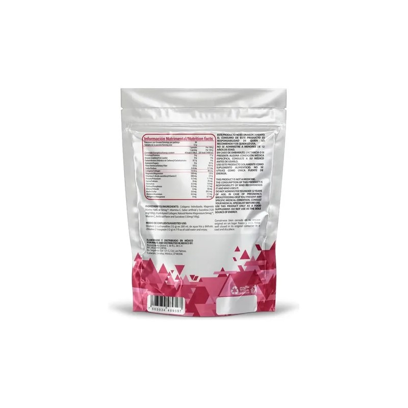 Wellthy Colageno Hidrolizado Magnesio Vit C Sabor Fresa 360g