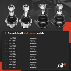 A-Premium Set of 4, Front Upper & Lower Ball Joints Kit, Compatible with Volkswagen Vanagon 1980-1991