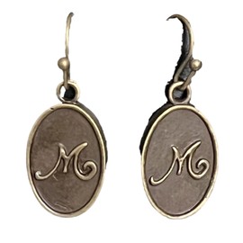 Bronze Dangle Initial M Earrings. Jewelry Earrings for Women #3298FE69