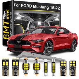 BMT xms LED Interior Car Light Kit Replacement for Ford Mustang 2015-2022, 6000K White Car Accessories, 10 Pieces