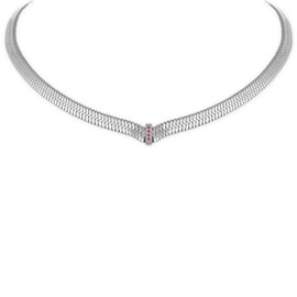 Jean Beau Chunky Silver Snake Chain Choker Necklaces for Women, Statement Stainless Steel Flexible Flat Herringbone Layered Necklace Summer Fashion Jewelry Gift