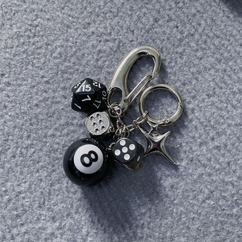 Y2K Retro Magic 8 Ball Keychain Purse Bag Charms Cool