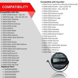 2Pcs Gas Cap Fit for Kia & Hyundai - Fits 05-09, 11-19 Sorento; 10-19 Soul; 05-19 Optima; 06-19 Sportage; 10-19 Forte; 06-19 Accent; 04-19 Elantra; 06-17 Azera, 31010-3L600U