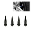 TVC20 Black 4pcs Long Spike Spiked Tire Valve Stem Caps