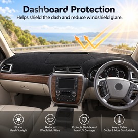 Dashboard Cover Mat for Chevy & GMC Trucks – Anti-Slip Polyester Dash Pad for 2007–2014 Interior Protection