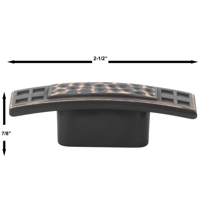 GlideRite Hardware 5431-ORB-10 2.5 inch Hammered Mission Style Oil Rubbed