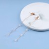 Yienate Long Crystal Tassel Drop Earrings Gold Tiny Butterfly Stud