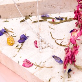 Tuscany Silver Women's Sterling Silver 2.5mm Fresh Water Pearls Initial A Pendant on Sterling Silver Curb Chain 46cm/18"