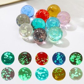 Editbar Pack of 50 Marbles for Children, Glow-in-the-Dark Glass Marbles, Luminous Marbles for Children, Pinball Train Game, Furniture Decoration, Coloured Glass Marbles for Boys and Girls