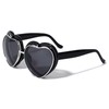 Flip Up Lens Rounded Edges Plastic Retro Heart Shape Sunglasses