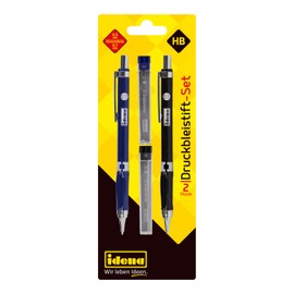 Idena 12145 Mechanical Pencil Set of 2 0.5 and 0.7 mm with 12 Refills