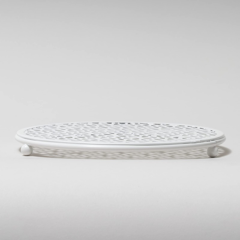 Pearl Metal Steel Lace Round Pot Trivet HB-3278 White, 7.5