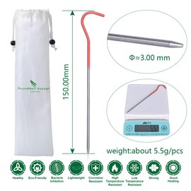 iBasingo Titanium Tent Pegs Camping Tent Stakes Ultralight Tent Nails Ground Pins Tent Hardware Outdoor Portable Elbow Metal Tent Hooks 15cm 12 pcs/lot Ti4001P