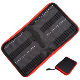 Fahibin Drill Bit Storage Bag Zipper, Zipper Bit Tool Pouch Cloth, Wrench Organizer Drill Bit Storage Bag,Small Tool Carrying Case for 55 Driver Bits (224 * 177 * 42mm)