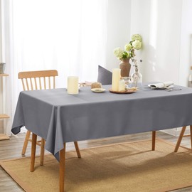 Deconovo Oxford Decorative Table Cloth Rectangle Water Resistant Tablecloth for Home 137x200cm(54x79in) Grey