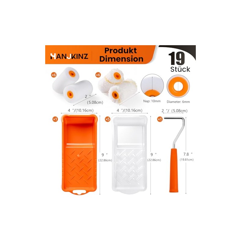 Paint Roller, 2 Inch Small Paint Roller Kit with High-Density