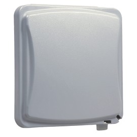 TayMac MM1410G Flat Weatherproof Plastic Cover 55 Configurations Vertical/Horizontal Two Gang, Flat Grey