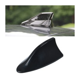 CGEAMDY Shark Fin Antenna, Universal Car Roof Aerial, AM/FM Radio Signal Base, ABS Material, Copper Antenna, Easy Installation (Black)