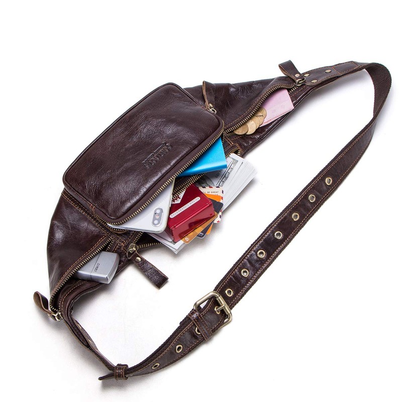 Belt Bags Men Genuine Leather Bag Waist Bag Bum Bag