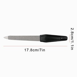 Jitnga Set of 4 Metal Nail Files, Nail Polishing Set, Nail Care Pocket File Set with Long Handle, Accessories Manicure and Pedicure, Wear-Resistant, Washable (Black)