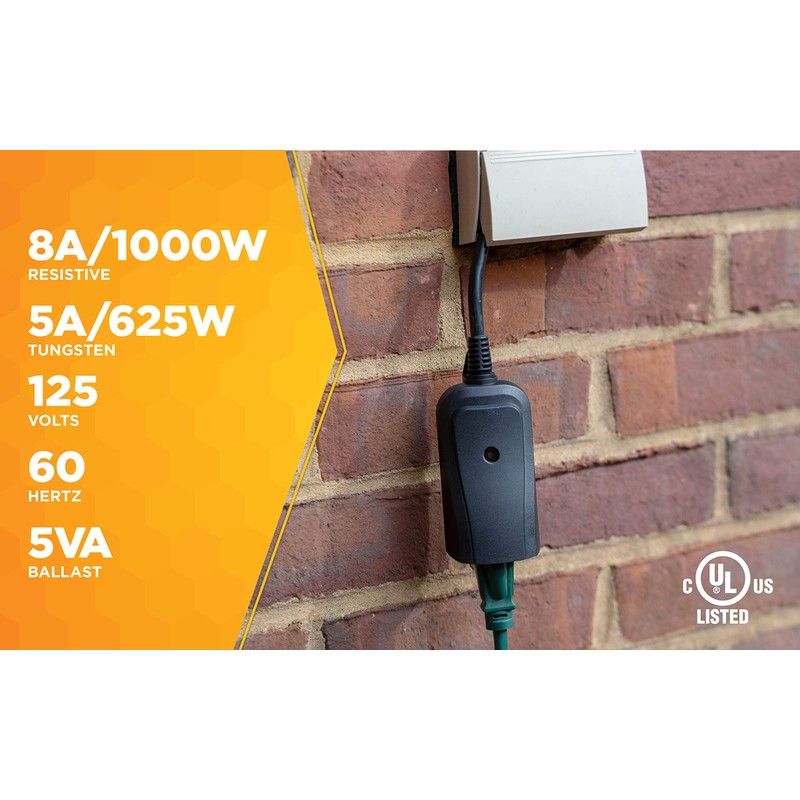 Woods 32555WD Weatherproof Outdoor Electrical Outlet Switch; Wireless Remote Control