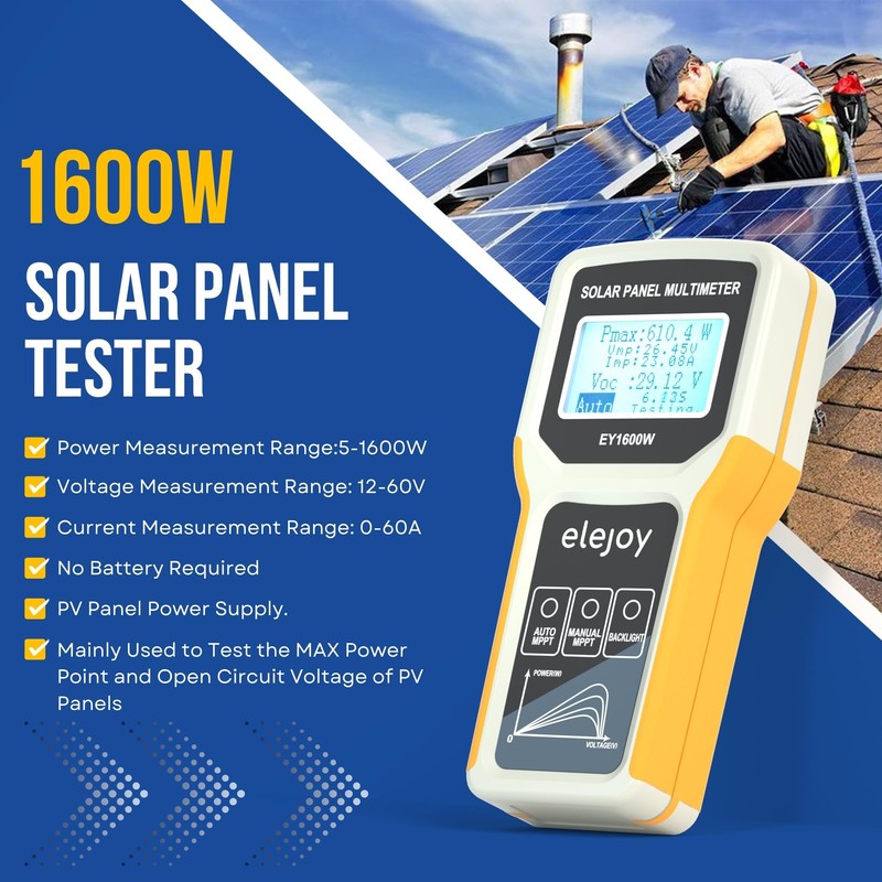 EY1600W - Probador de panel solar, medidor de energía solar