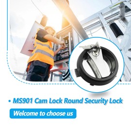 MS901 Cam Lock Round Security Lock Black Used for Electric Control Panel Electrical Enclosures