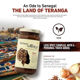 Kitchens of Africa Yassa Signature Onion Sauce (12 oz Jar) African Simmer Sauce with Caramelized Onions, Dijon Mustard, Exotic Spice Blend and Lime Juice. – Vegan - Cooking Sauce with Bold Flavors