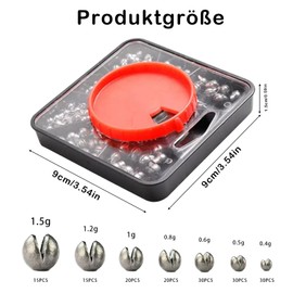 CROUTE 160 Stück Angelblei Set, Bleischrot Angeln, Herausnehmbare Klemmblei, Angel Blei Set Mit Aufbewahrungskiste, Bleigewichte Angeln, Angelgewichte