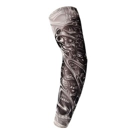 SPYMINNPOO 1 Pieza de Tatuaje Temporal, Mangas de Impresi¨®n de Protecci¨®n UV Calentador de Brazo Manga de Brazo de Tatuaje Falso Temporal Al Aire Libre (TS-155)