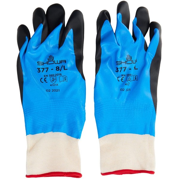 Showa 377 Nitrile Foam Grip Gloves (8/Large)